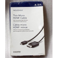Insignia Thin Micro Hdmi Cable (8ft/2.4m) - Ns-Pg08591-C
